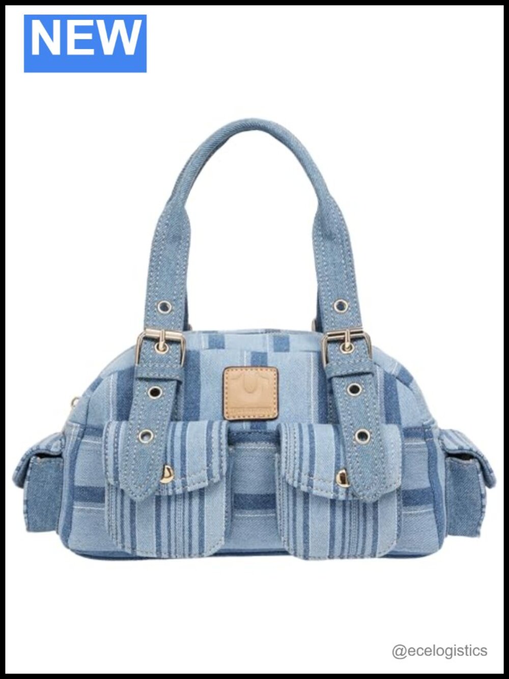 Denim Mini Satchel with Utility Pockets – Cute Crossbody Purse